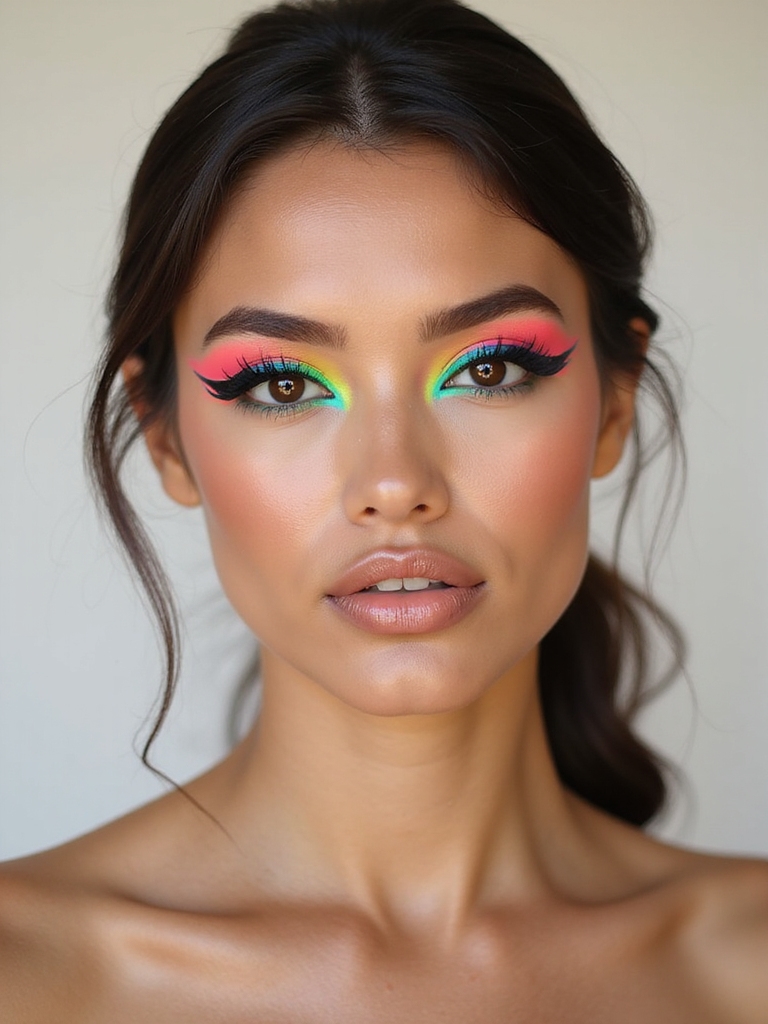 electric neon sharp winged liner