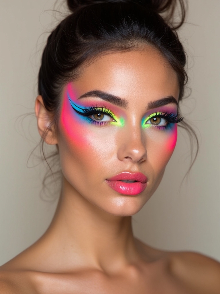 electric neon winged liner
