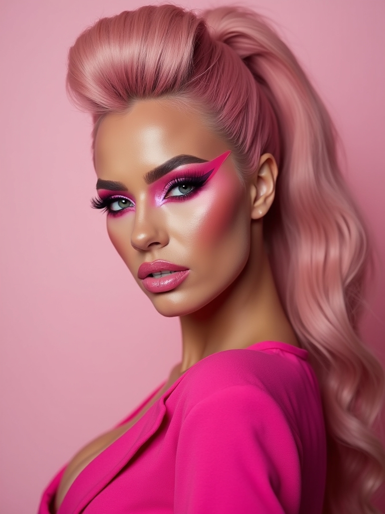 electric pink monochrome glamour