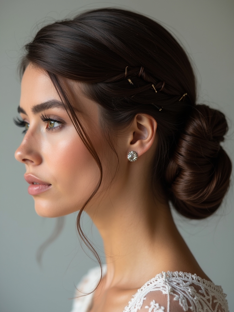 elegant chignons with accessories