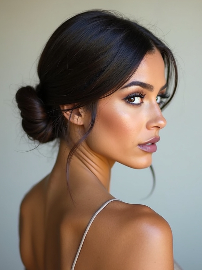 elegant low bun style