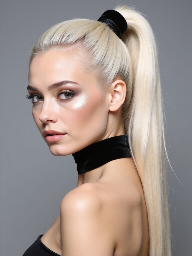 elegant low ponytail shine