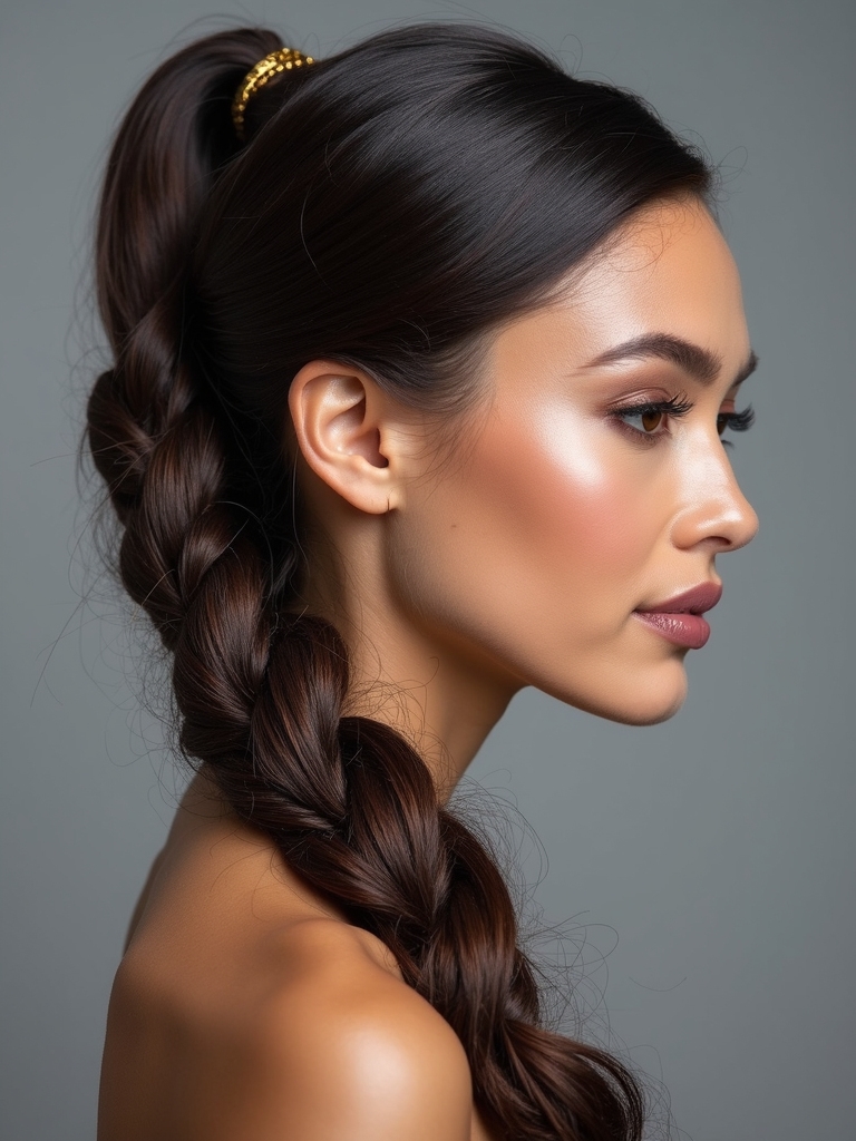 elegant twisted rope ponytail
