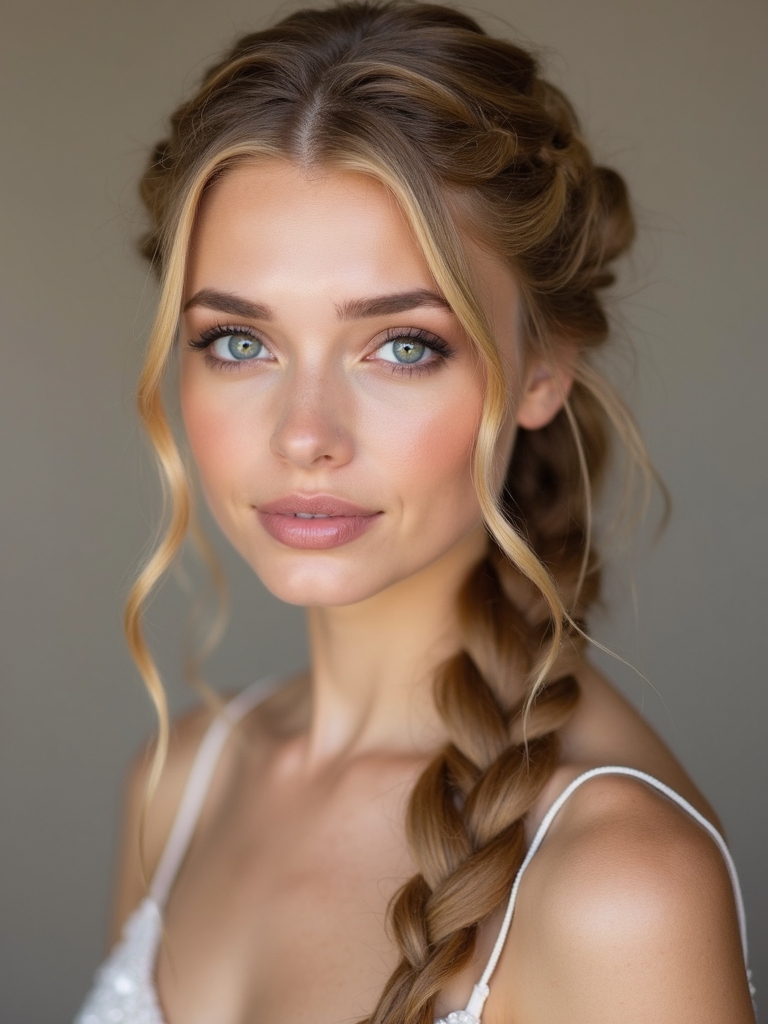 elegant waterfall braid styling