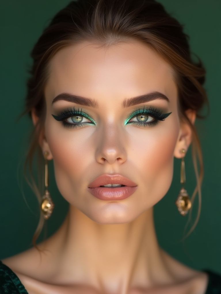 emerald winged eyeliner tutorial