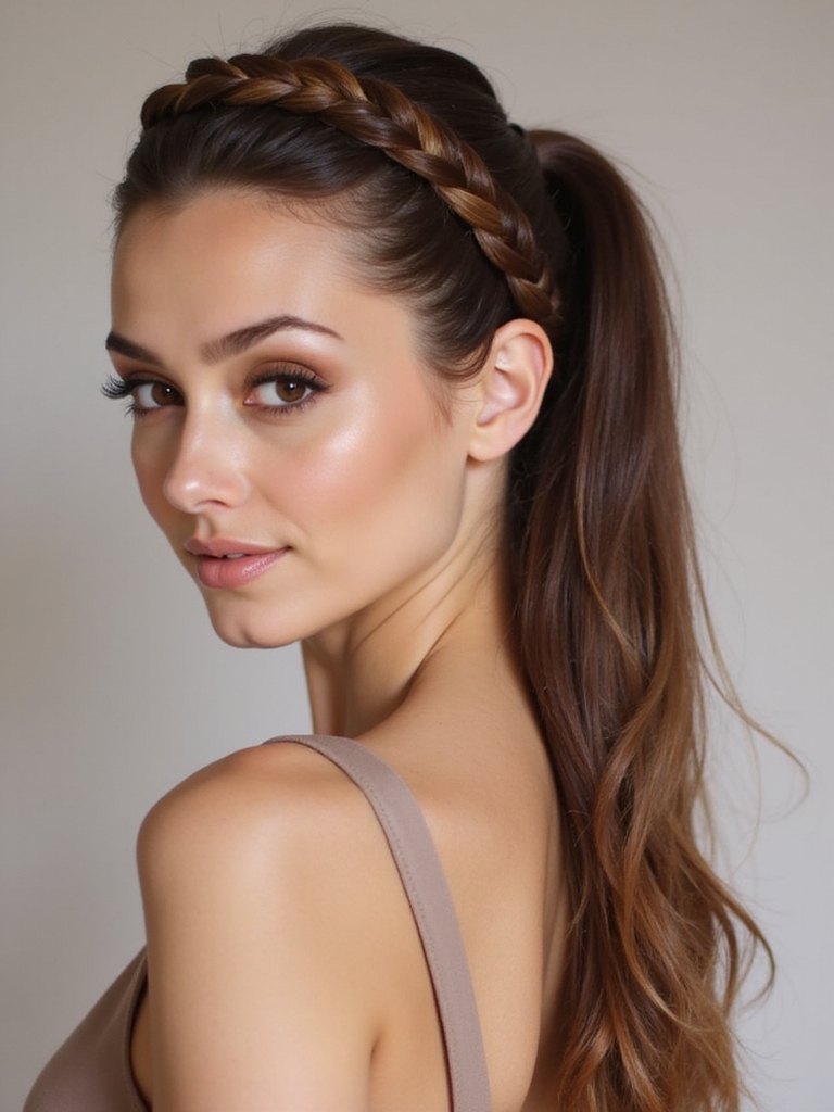 enchanting halo braid ponytail