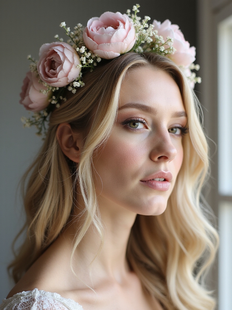 ethereal flower crown styling