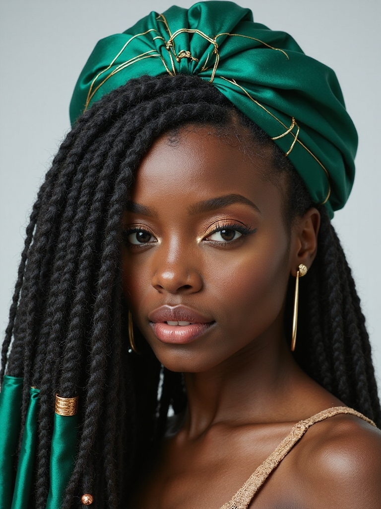 fabric embellished dreadlocks styles