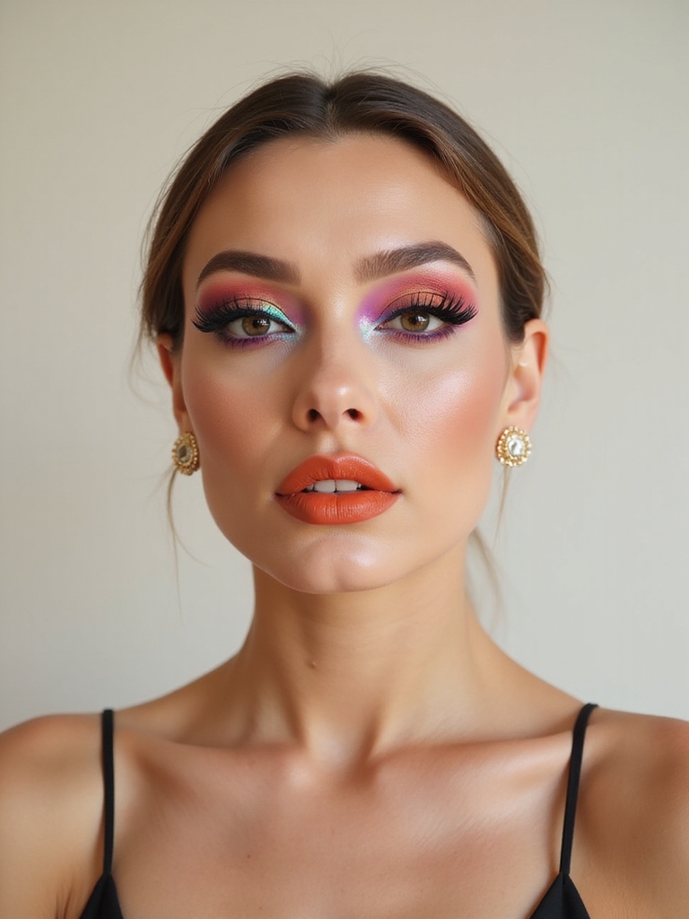 fiery sunset with neon cut