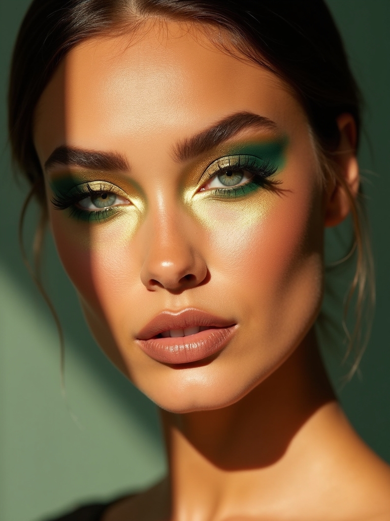 foiled olive shimmer lid