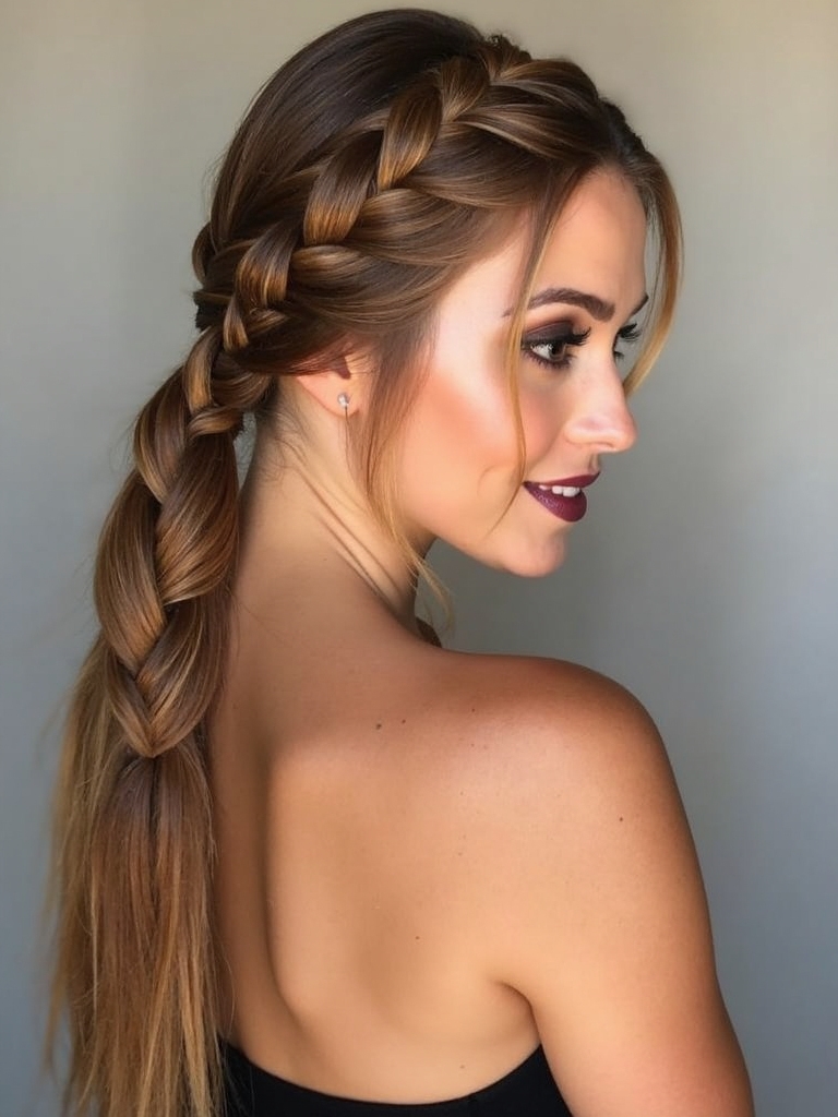 four strand braided hairstyle tutorial