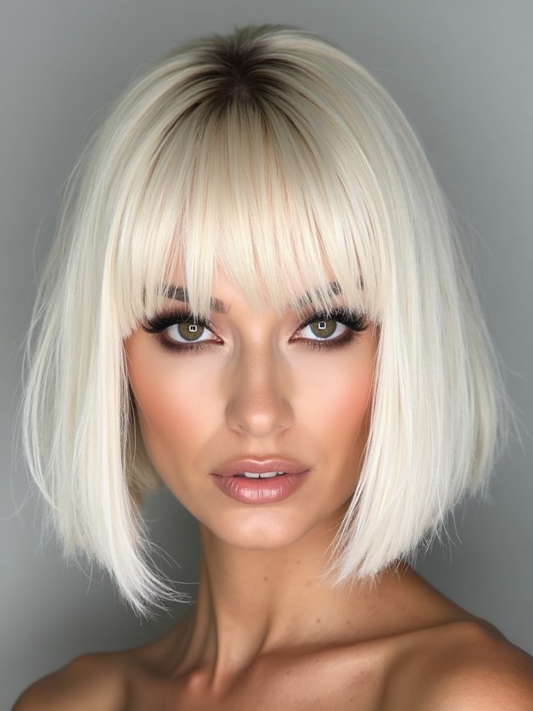 fringe bob hair transformation