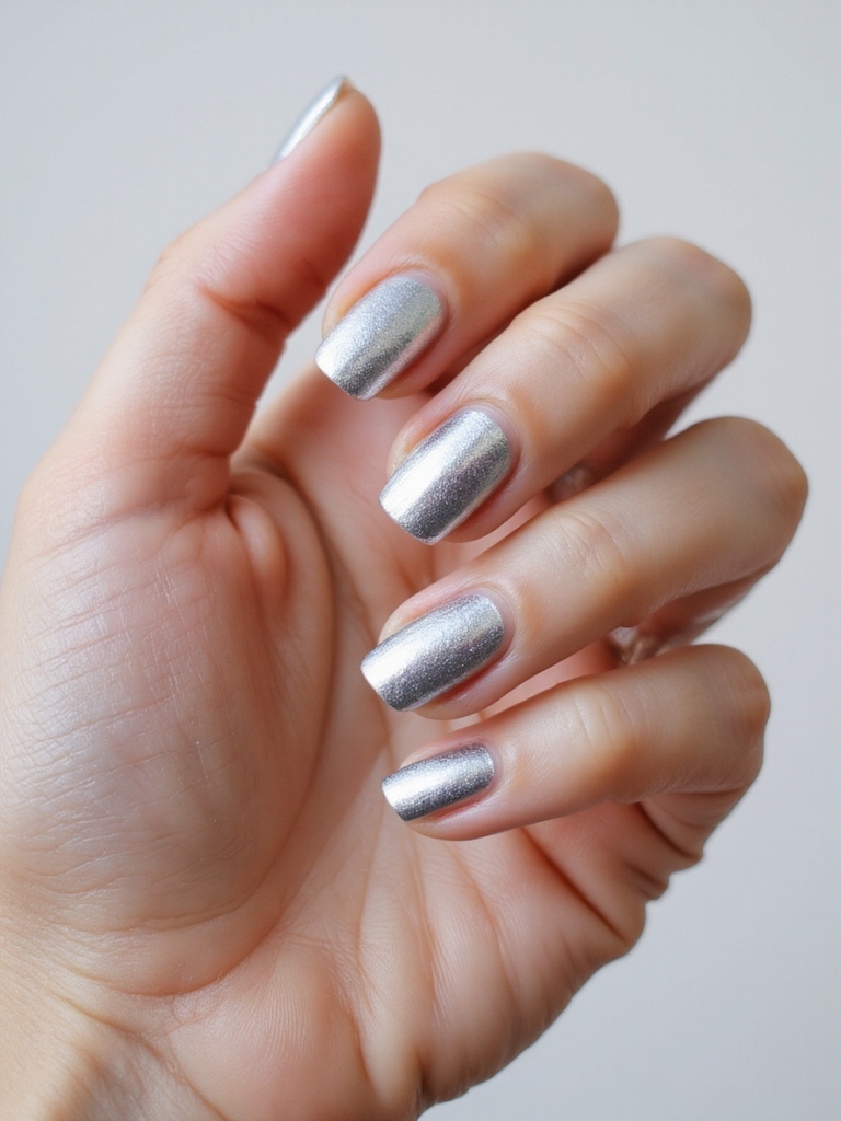 frosted icy silver chrome