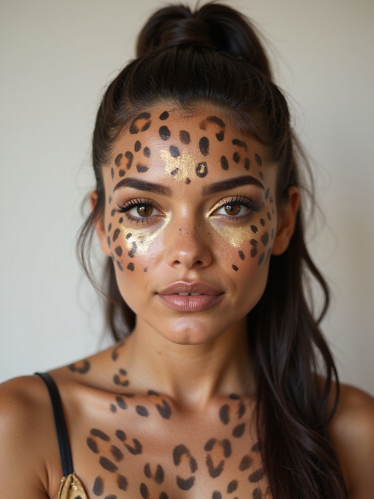 full face festival leopard shimmer