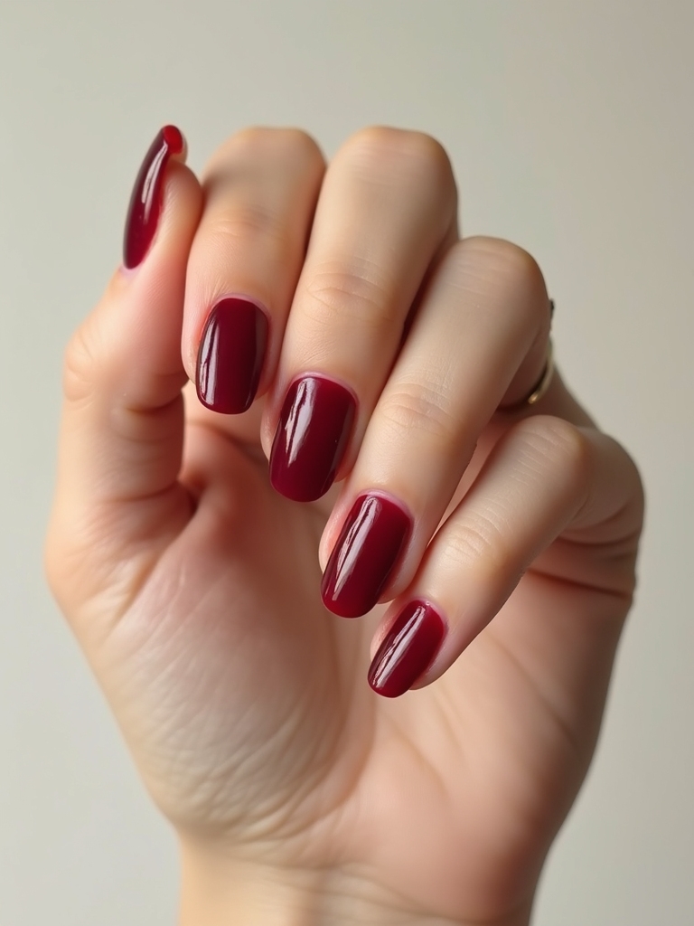 garnet translucent high shine manicure
