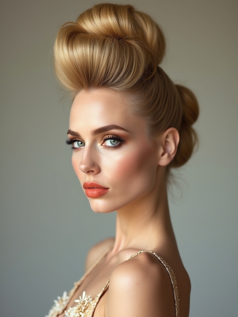glamorous beehive bun tips