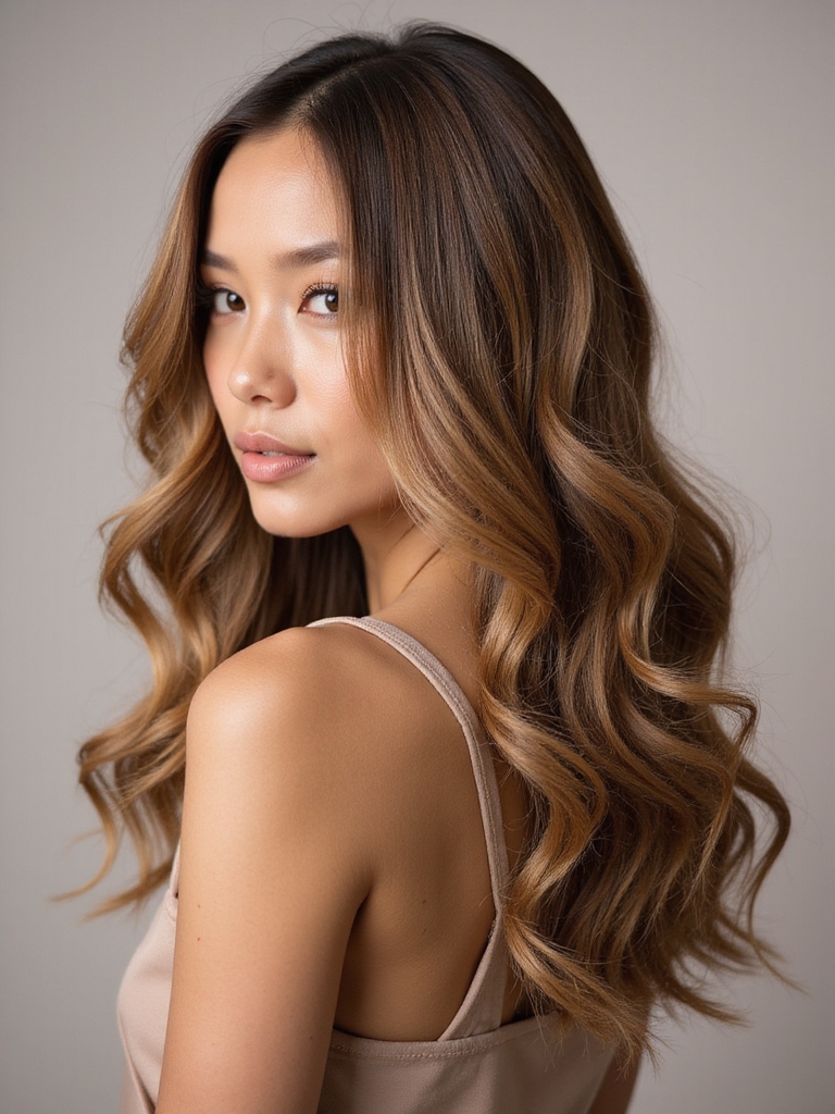 glamorous side swept curls