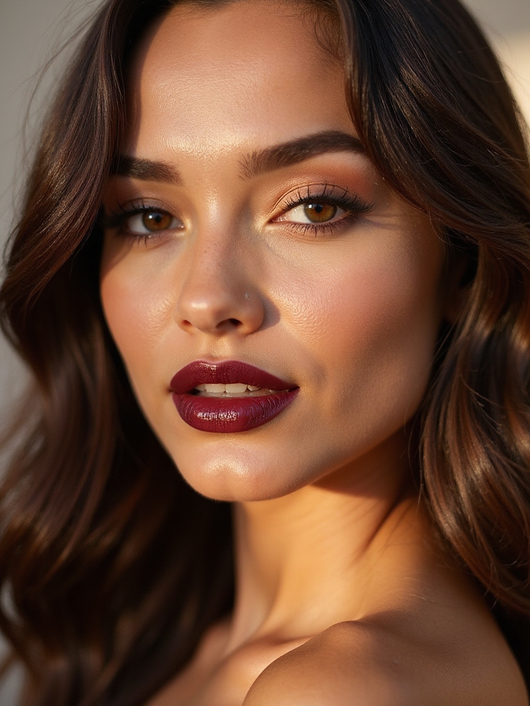 glasslike glossy stained lips