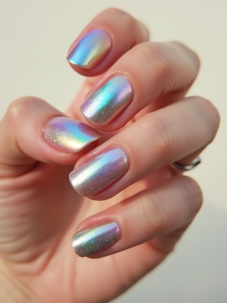 glassy layered rainbow chrome