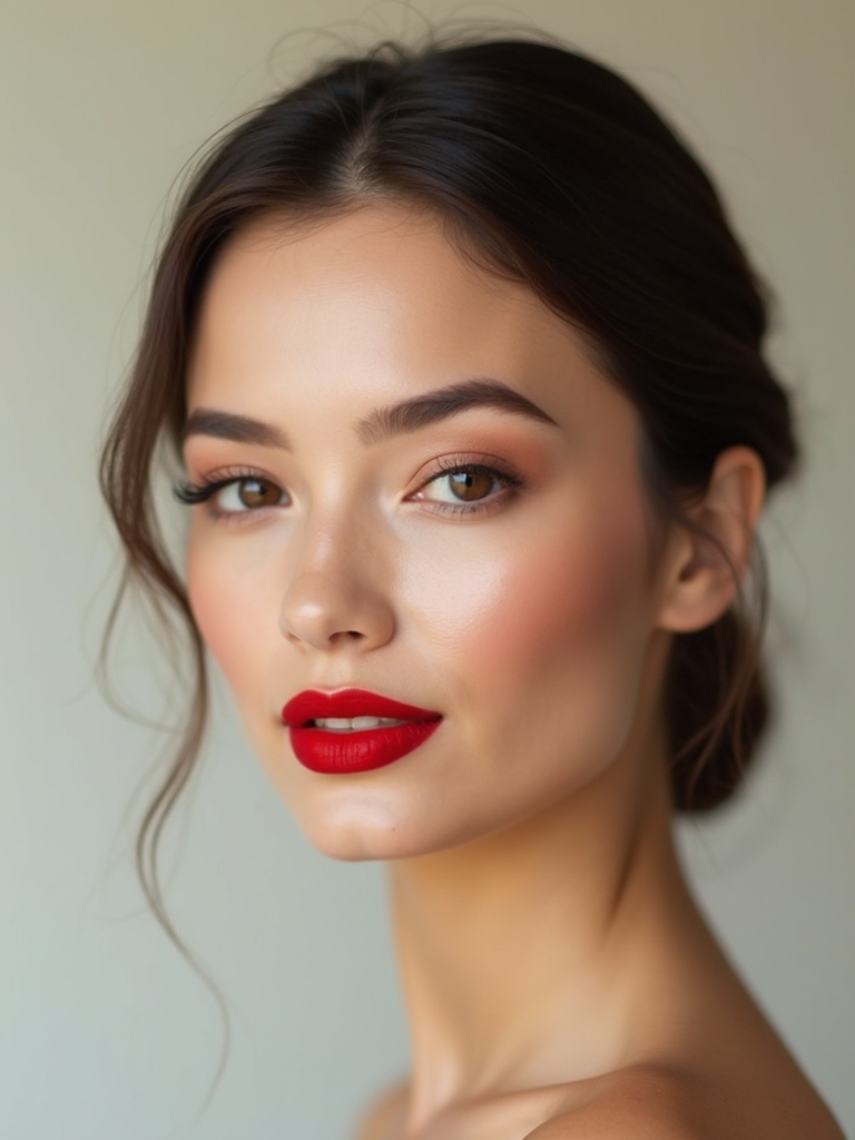 glassy skin stained lips