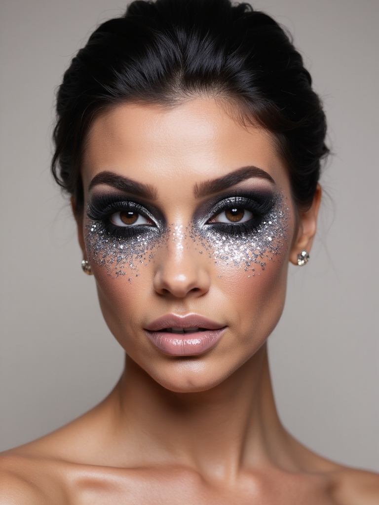 glitter drenched midnight smoky eye