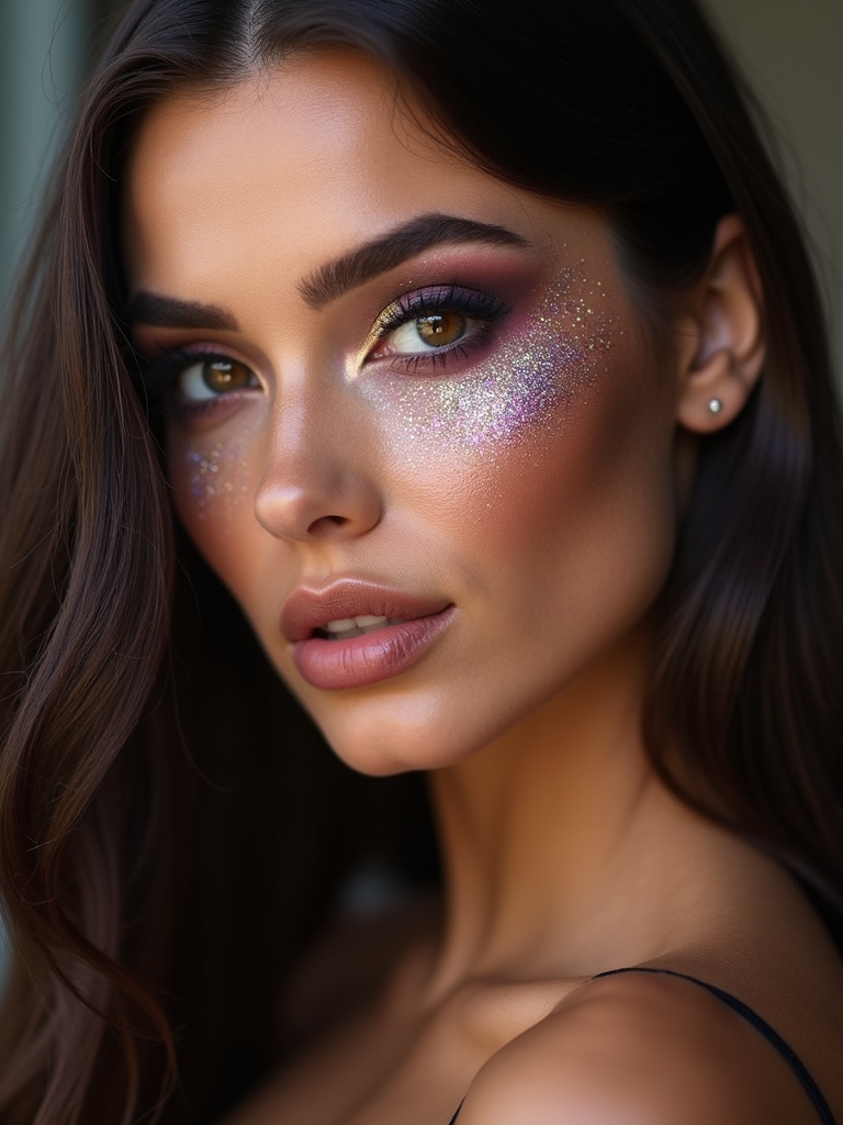 glitter dusted ethereal freckle application