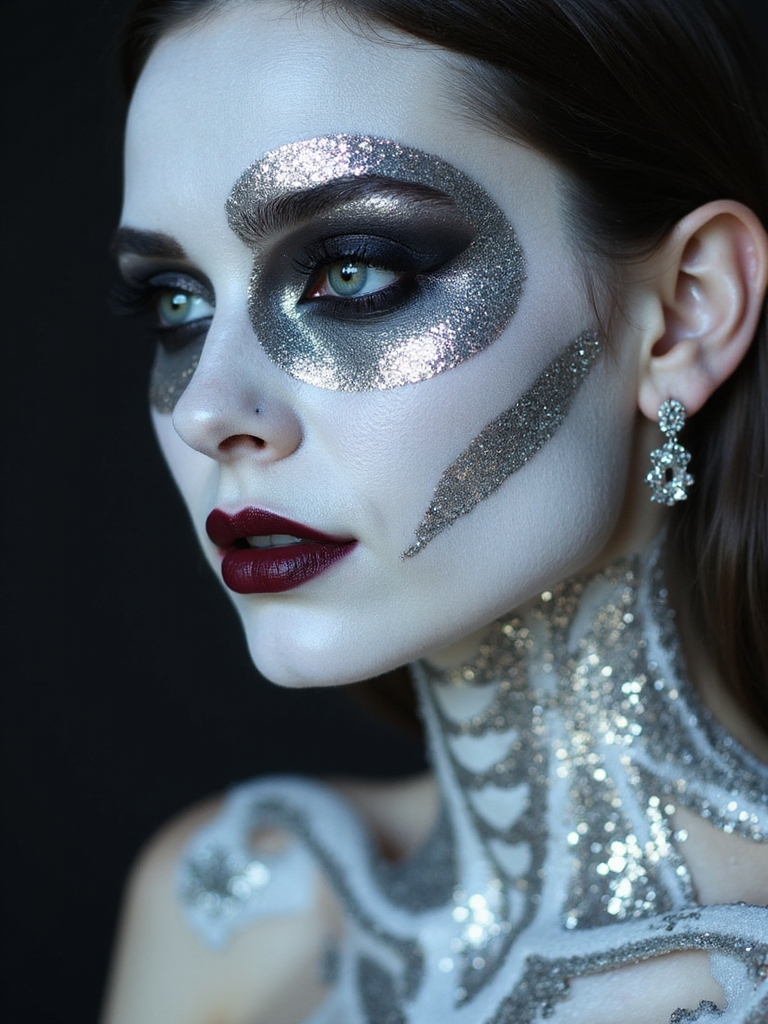 glitter sculpted luminous cheekbones shimmer