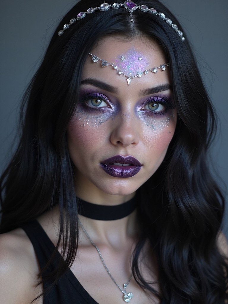 glittering celestial iridescent makeup