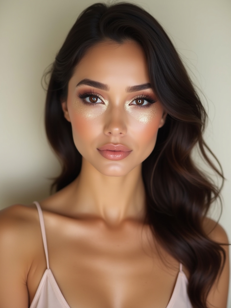 glittery pressed shimmer eye look