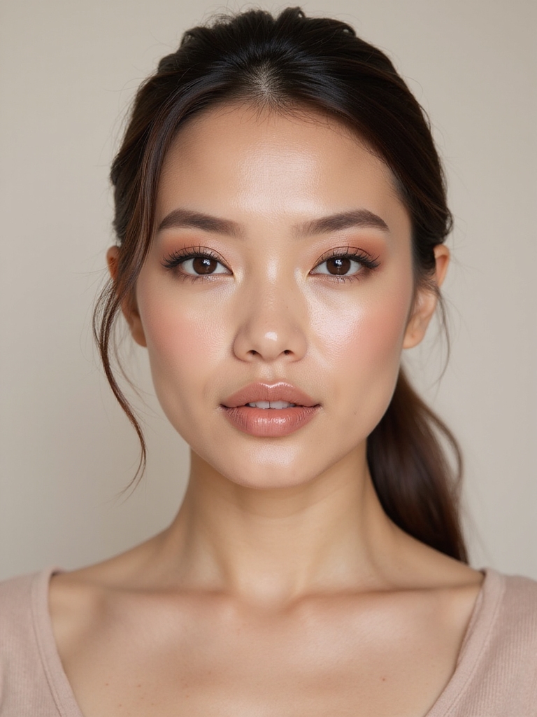 glossed lids matte skin