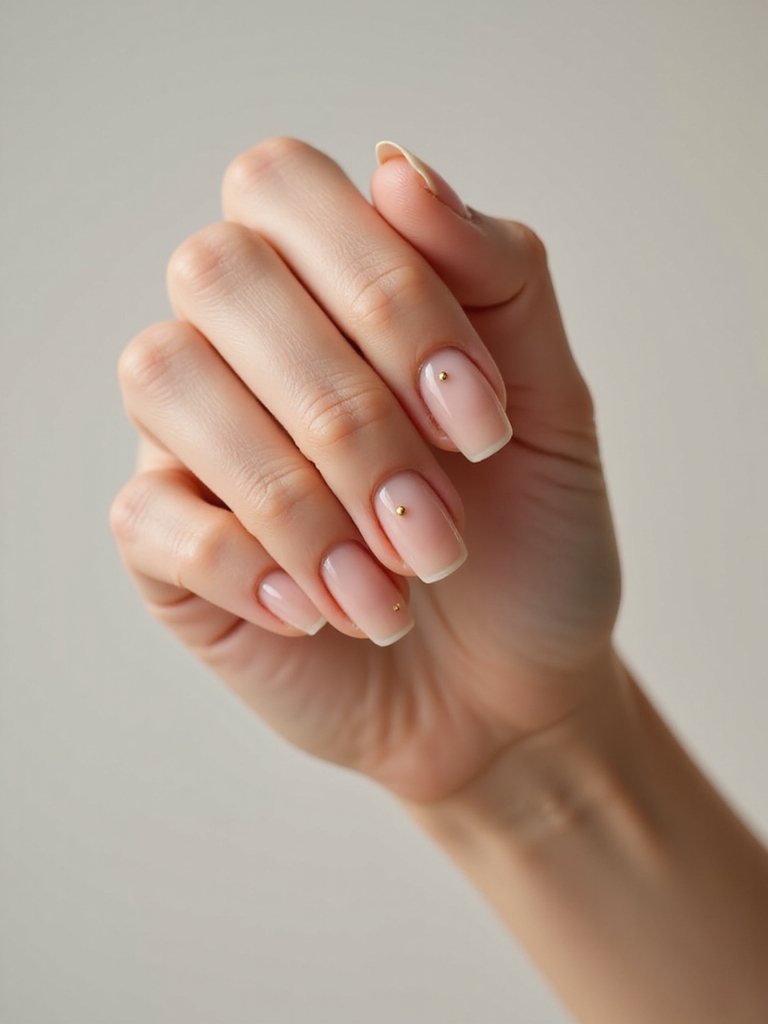 glossy minimal nails with dot