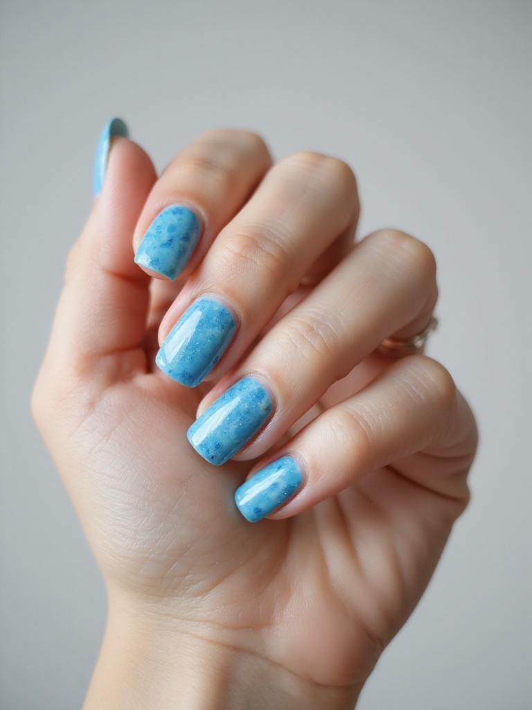 glossy sunlit lagoon blue