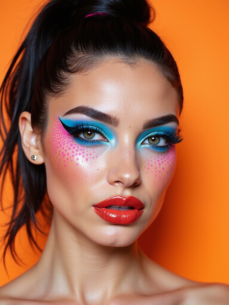 graphic pop art dotted visage