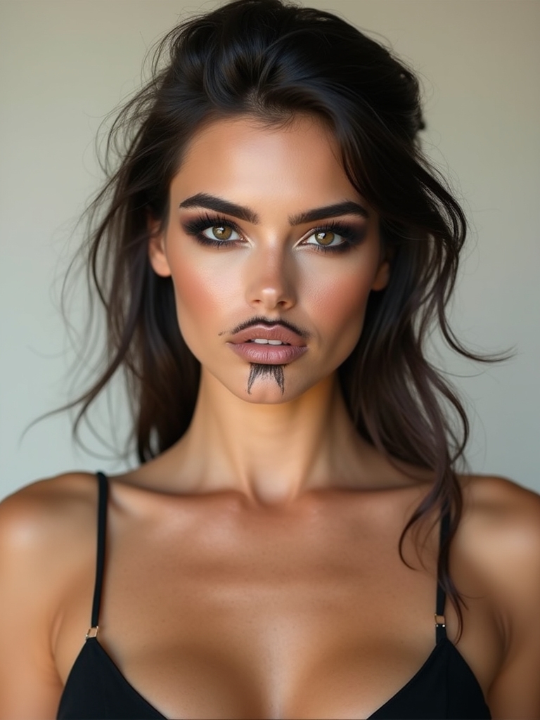 gritty smudged antihero stubble