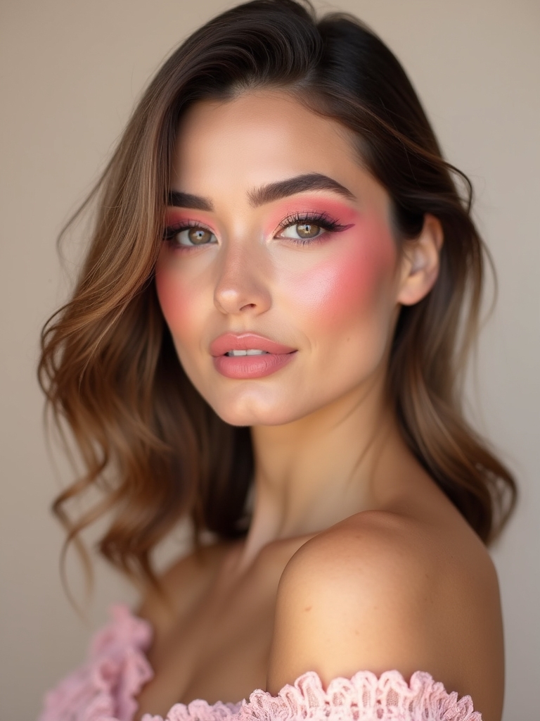 high draped pink cheek lift
