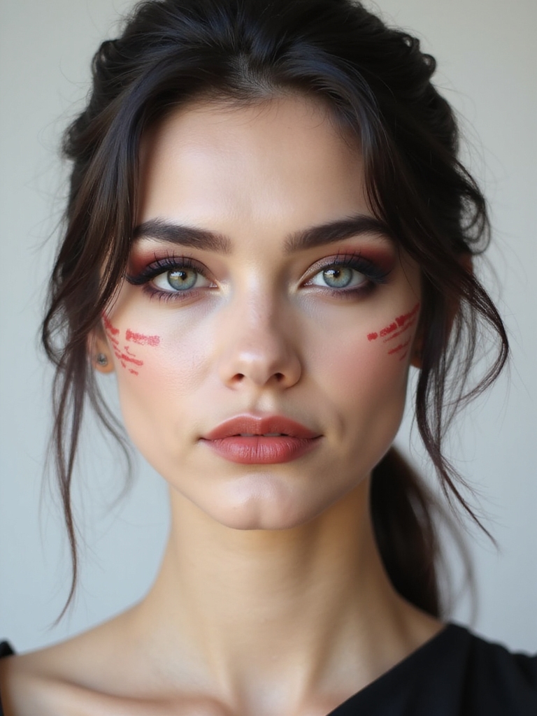 icy bleached brow white eyed stare