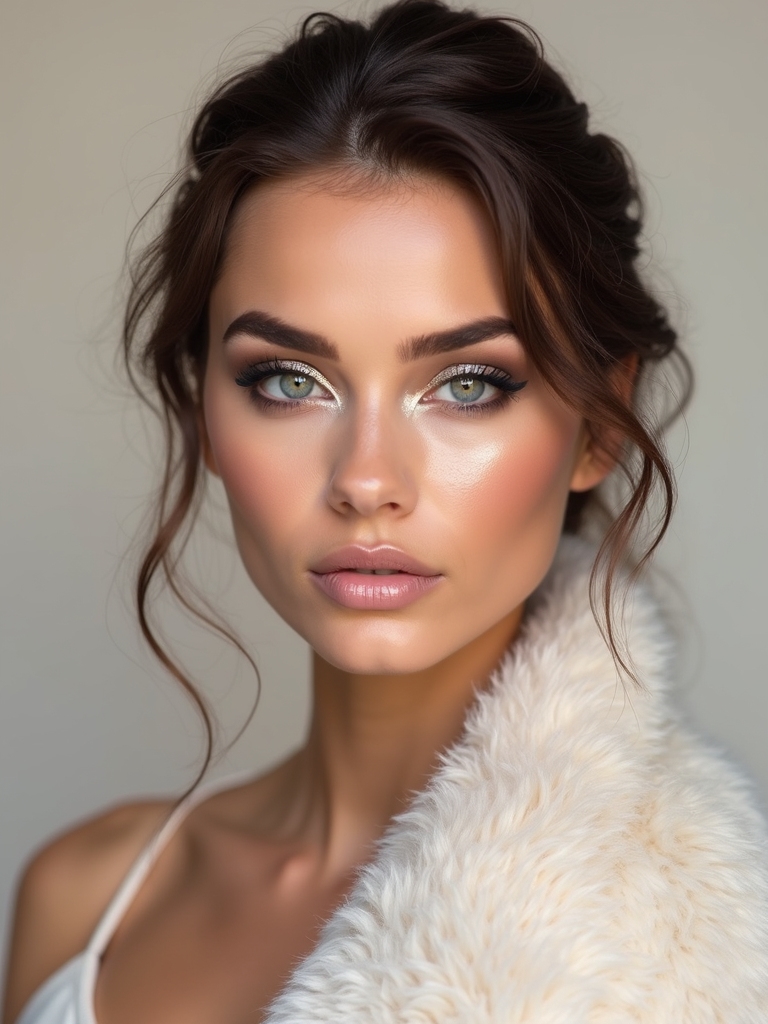 icy silver lids feathered brows