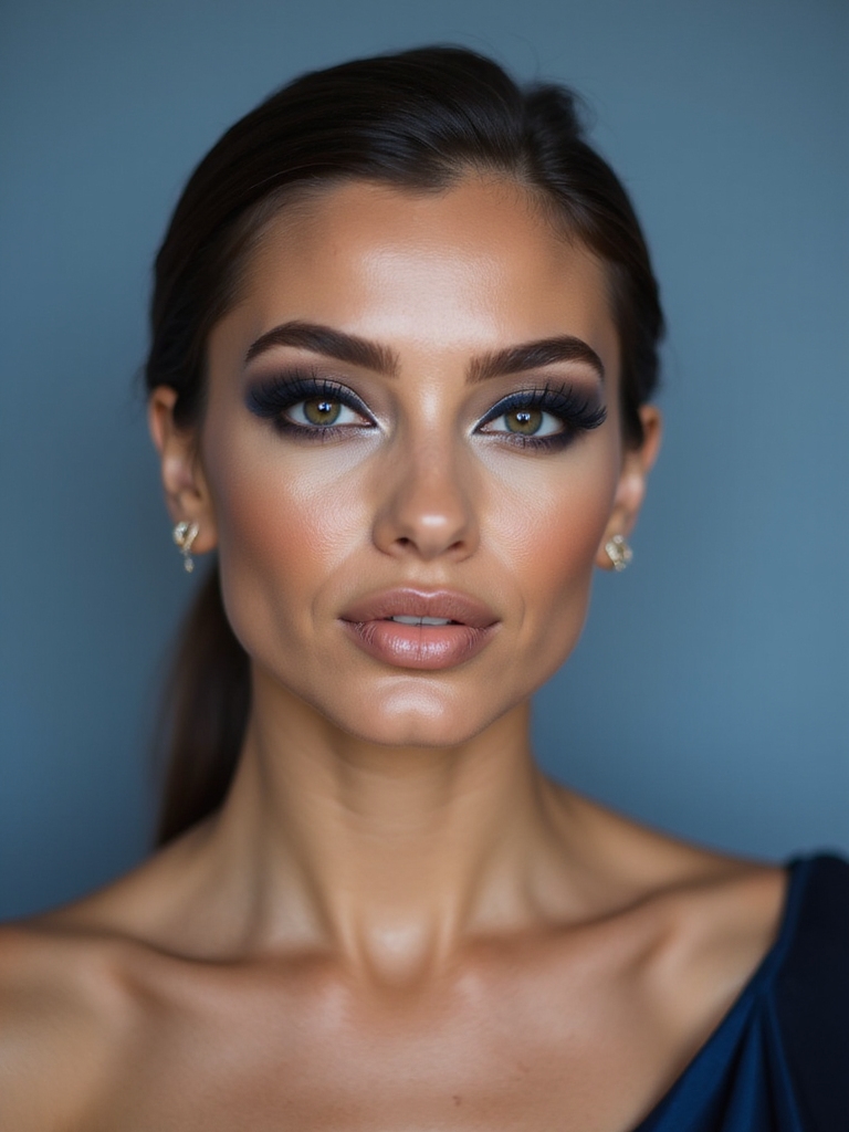 indigo smudged lower lashline