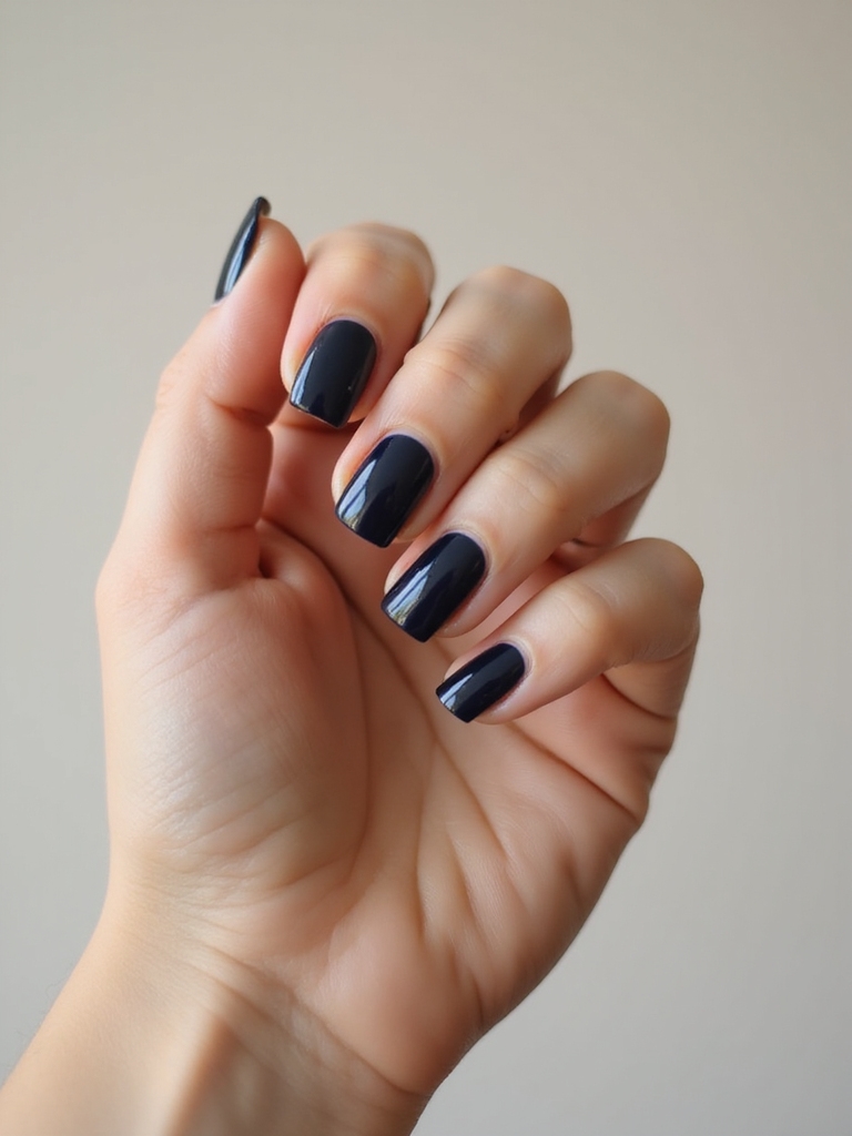 inky midnight mirror gloss manicure