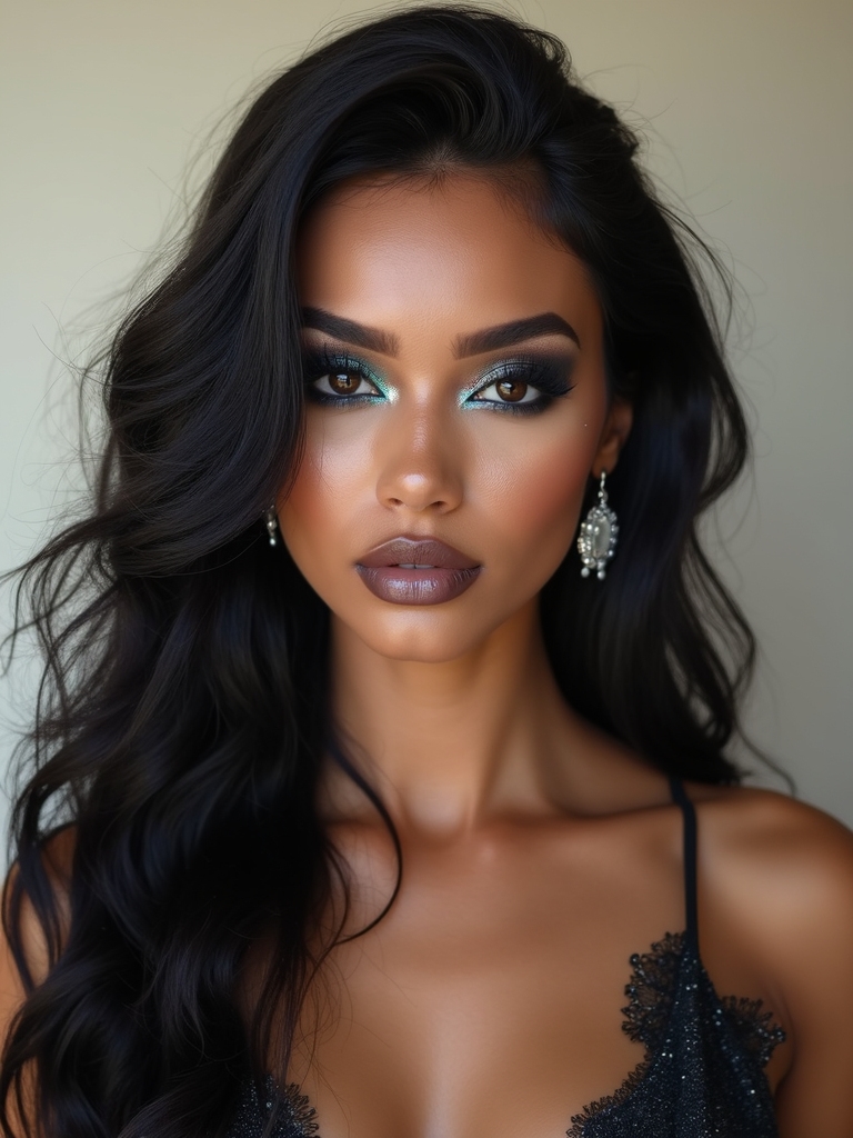 iridescent black pearl glam