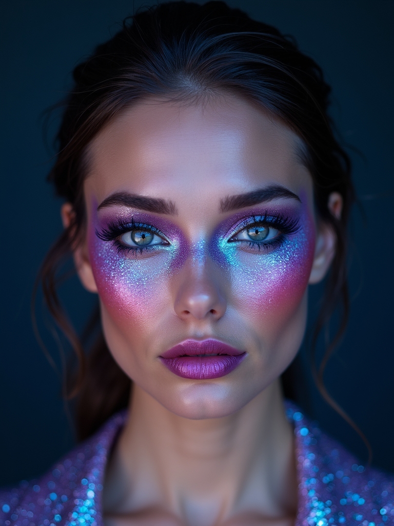 iridescent cosmic holographic makeup