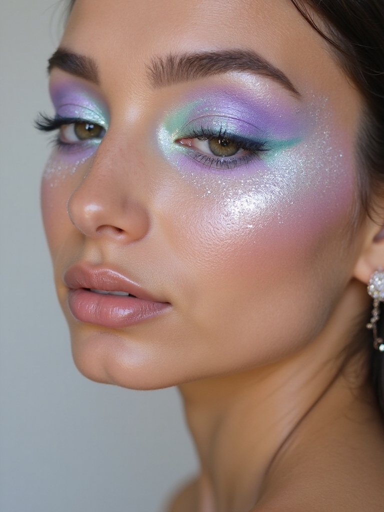 iridescent lunar cut crease shimmer