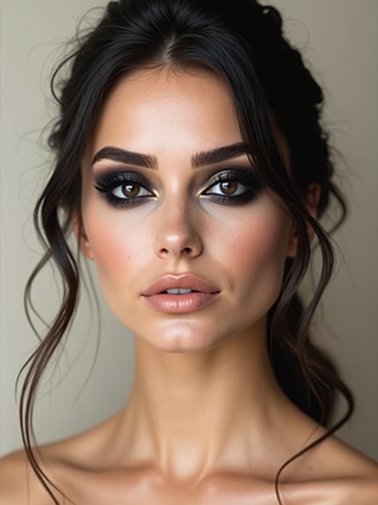 jet black smoldering smoky eyes
