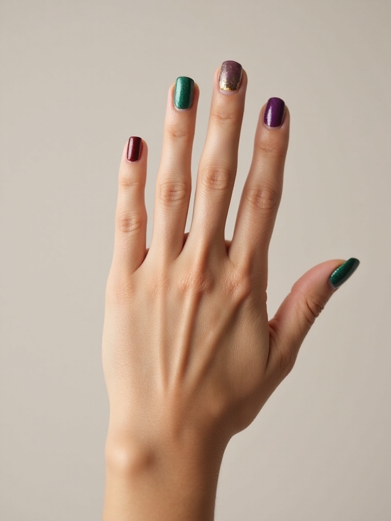 jewel toned glossy gold accents