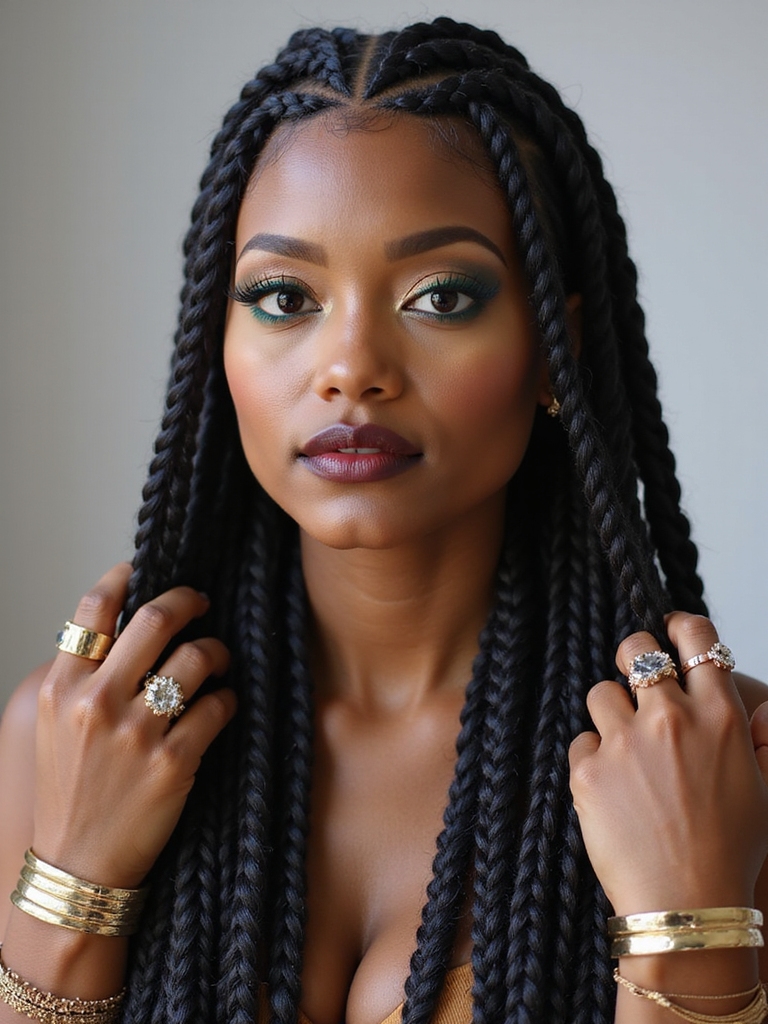 knotless fulani braids style