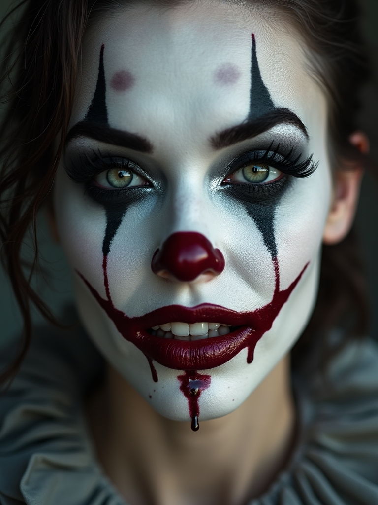 lacquered syrup drip clown grin