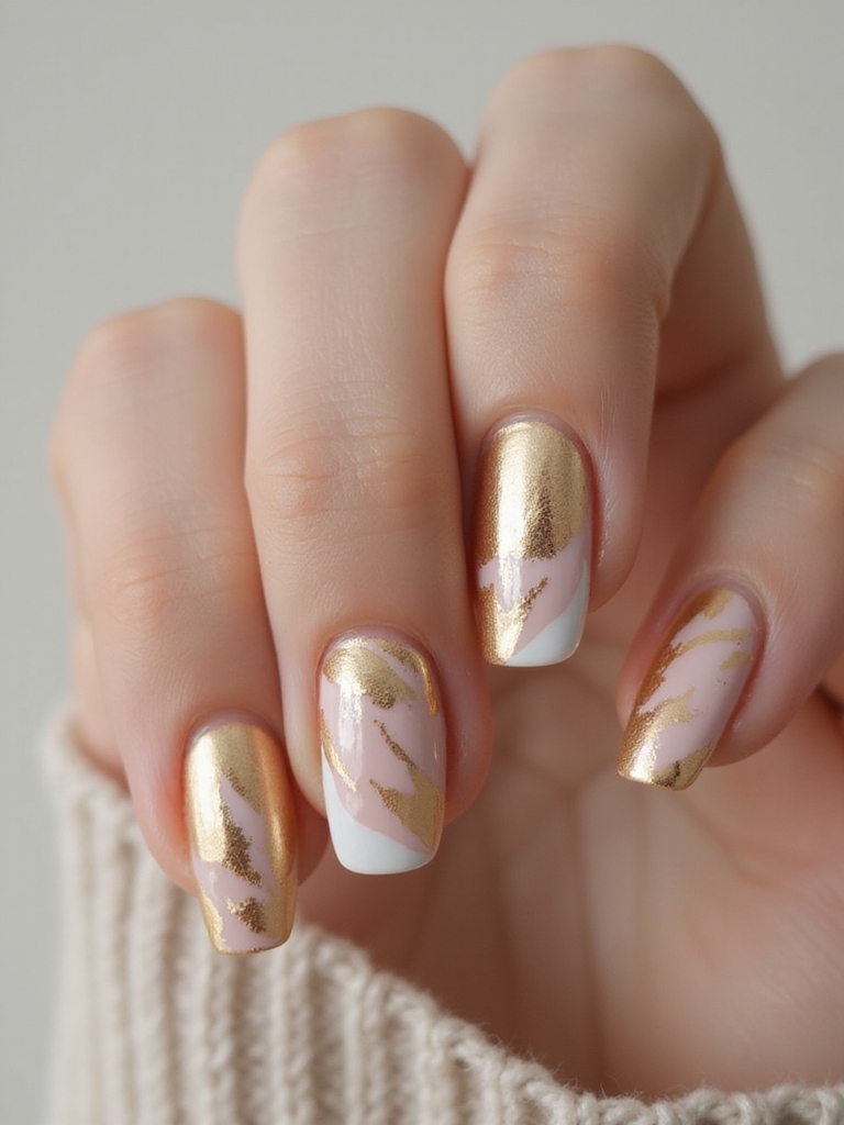 liquid gold abstract brushstrokes