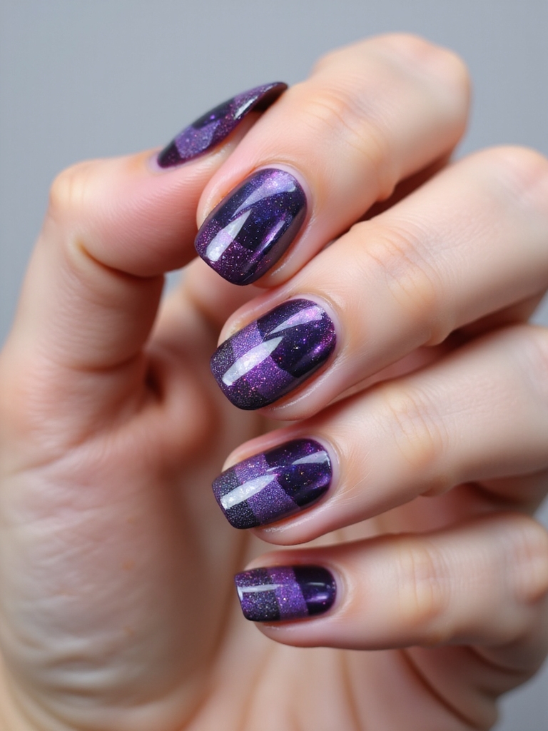 magnetic purple holographic geode