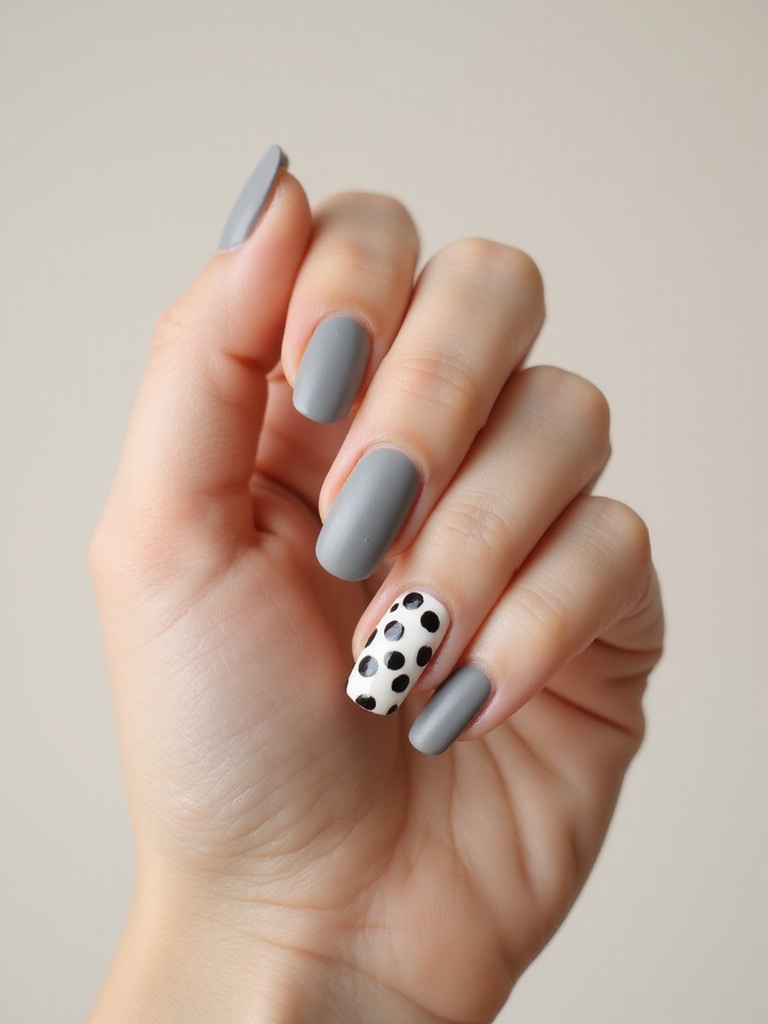 matte base glossy dot contrast