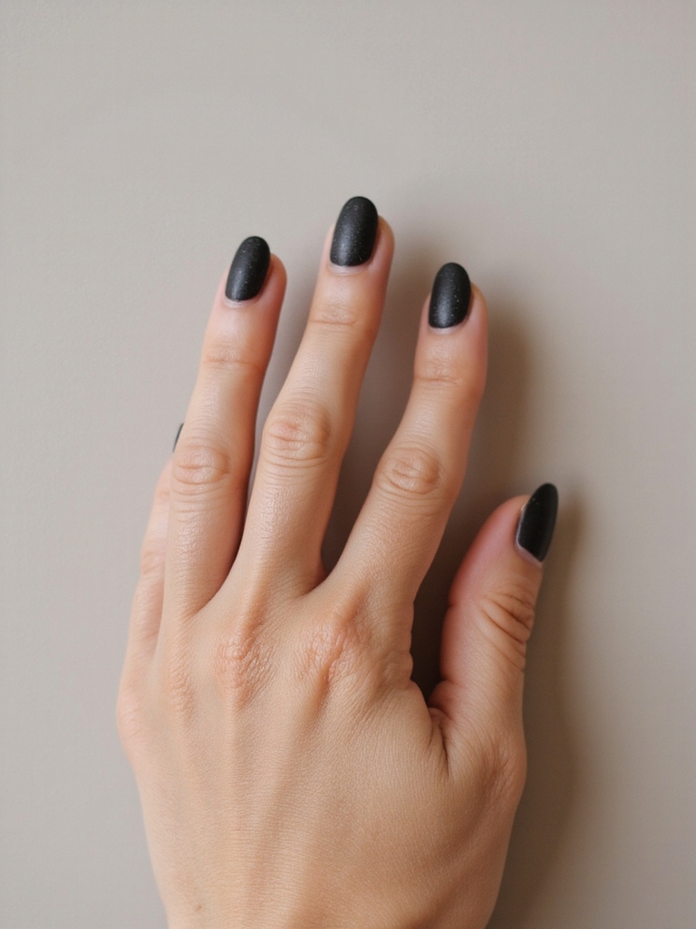 matte black with micro sparkle